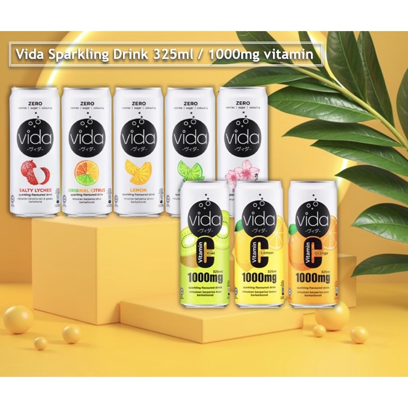 [Assorted] Vida Sparkling Drink 325ml Lychee/Citrus/Lemon/Minty Lime