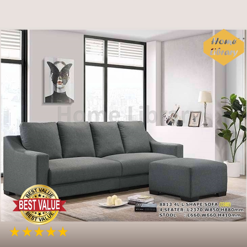 [HL] L Shape Sofa Mini Corner Sofa Murah Fabric L Shape Sofa Simple