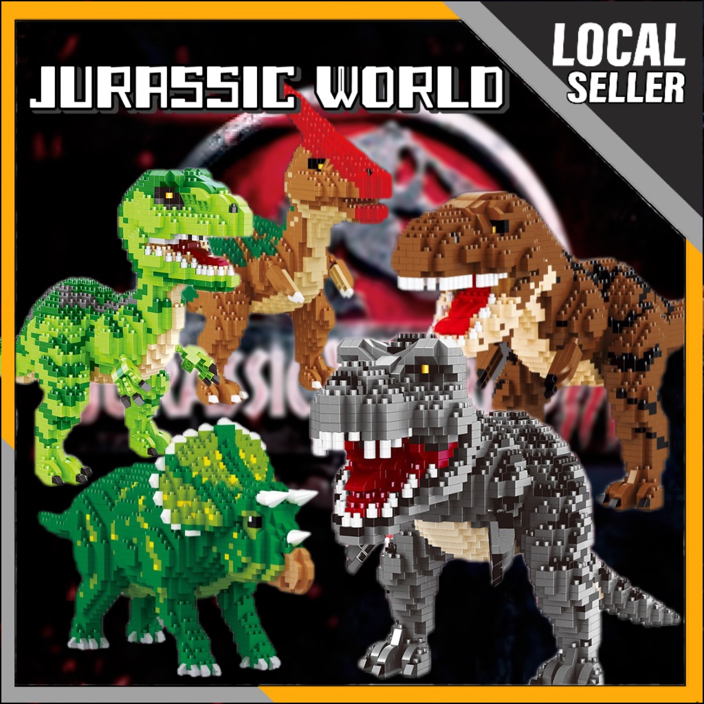 Local Seller Nano Blocks Building Blocks Dinosaur Jurassic World Crazy Model Classic Decoration Toys Handicraft