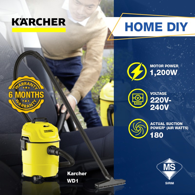 *ONE YEAR WARRANTY* KARCHER WD 1 Wet And Dry Vacuum Cleaner