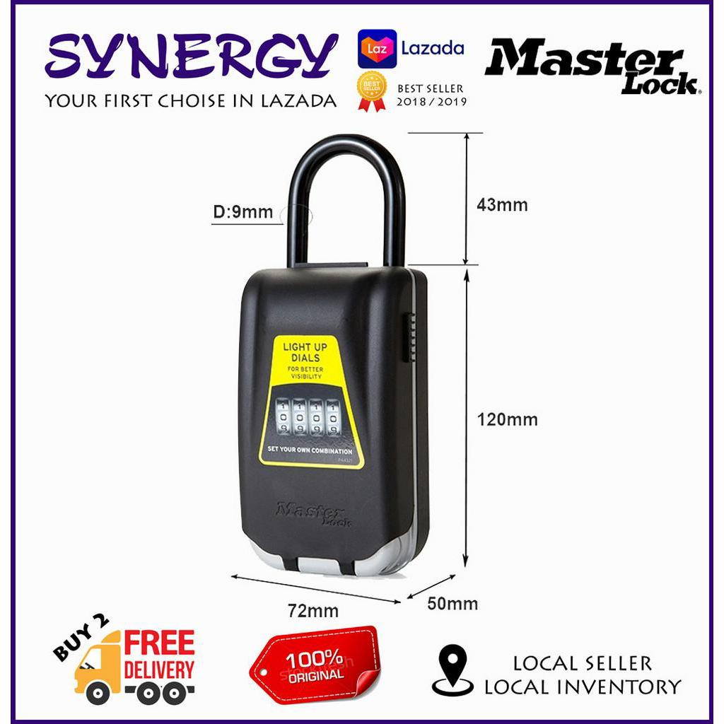 MasterLock(5424D)-Outdoor Key Safe Keys Storage Box Padlock Use Light Up Password Lock Keys Hook