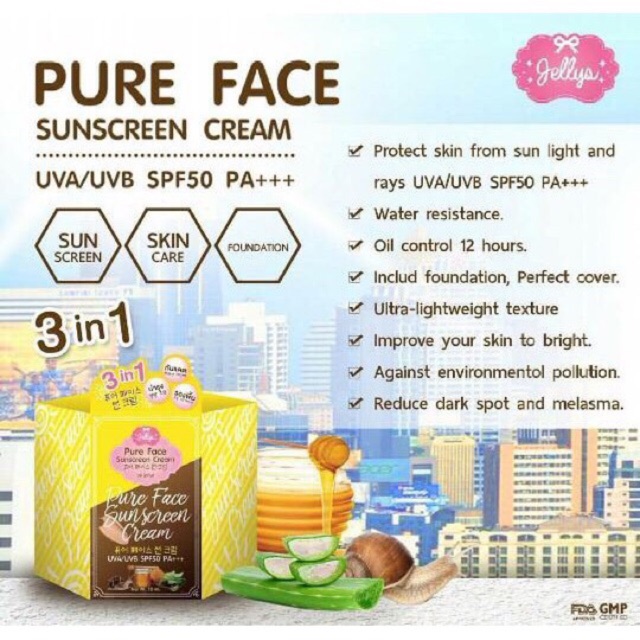 jellys pure face sunscreen cream