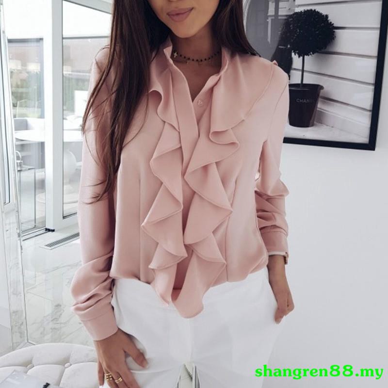 korean ruffle blouse