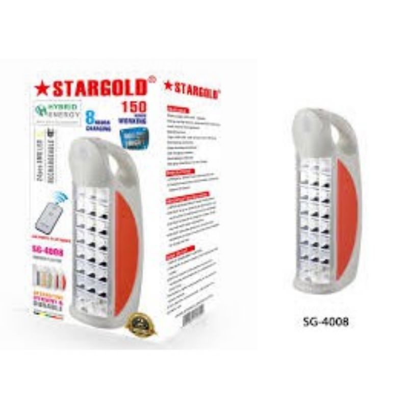 100 ORIGINAL STAR GOLD SG4008 RECHATGABLE EMERGENCY LIGHT MADE IN