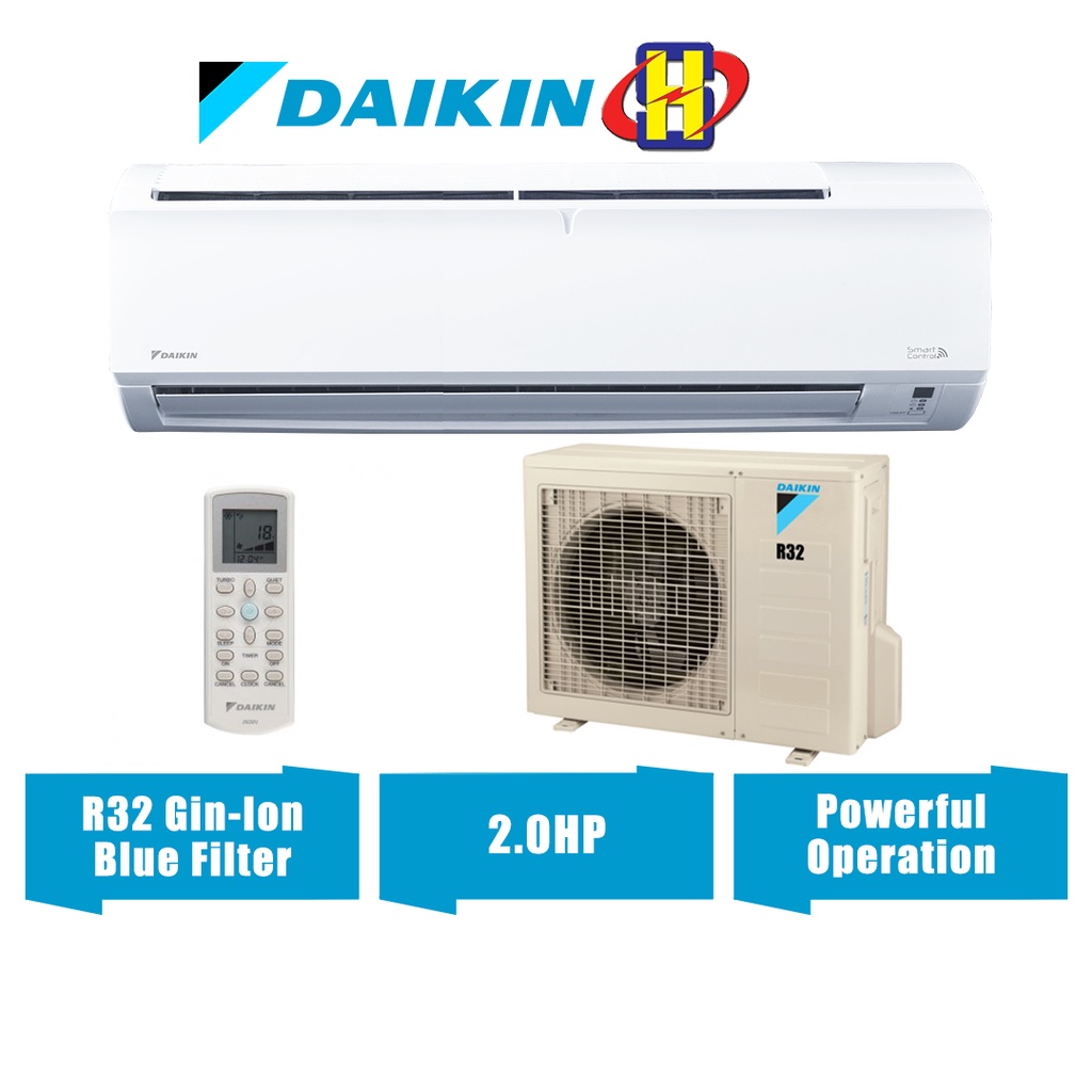 Daikin Air Conditioner (2.0HP) R32 Gin-Ion Blue Filter FTV-P Series Air ...