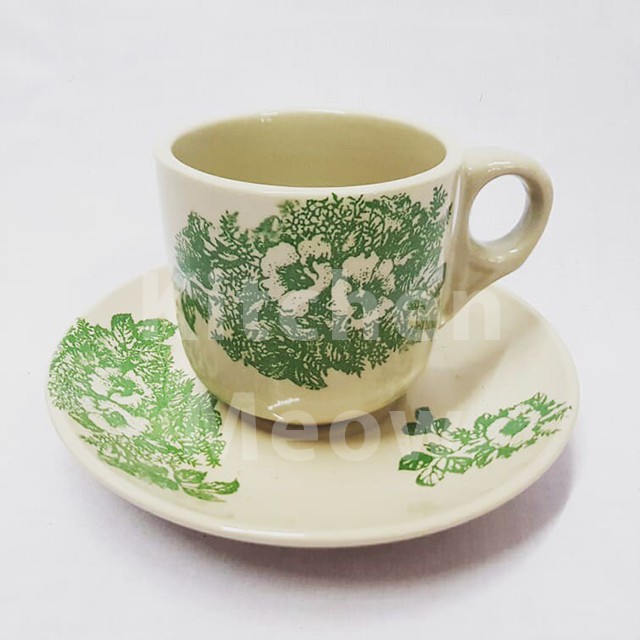 Dinnerware Porcelain Malaysian Kopitiam Coffee Cup & Saucer (One Set) Kitchen Tableware