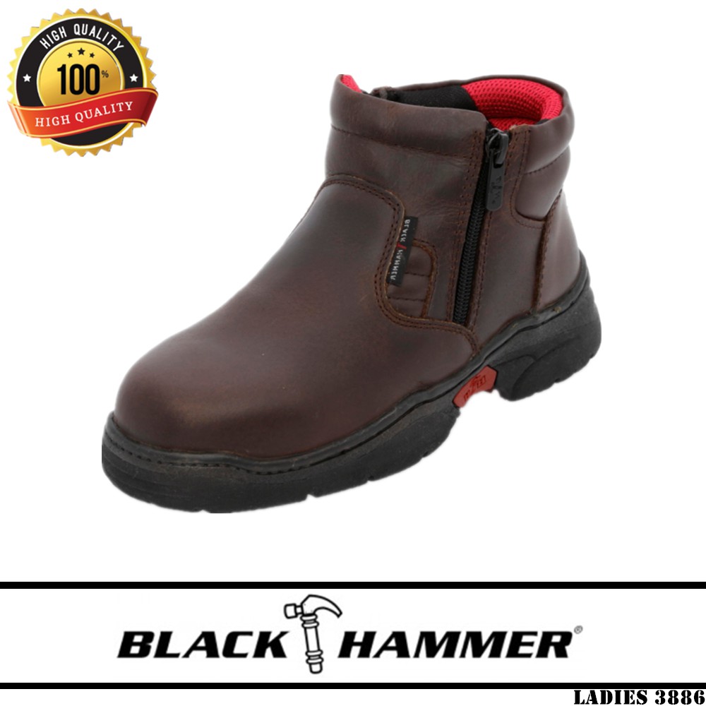 ladies black safety boots