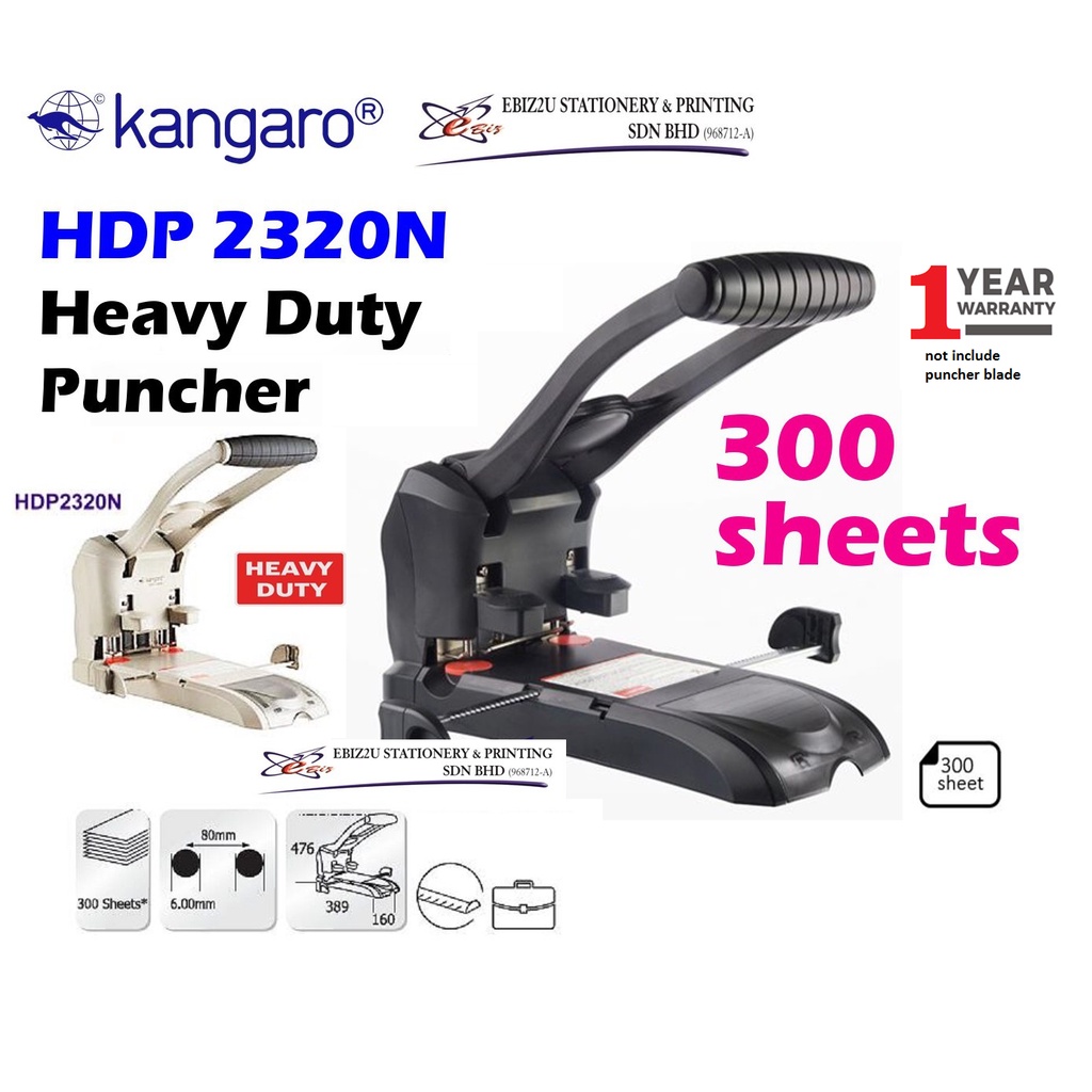 Kangaro Heavy Duty 2 Hole Puncher HDP-2320N - 300 Sheets ( HDP2320N ...