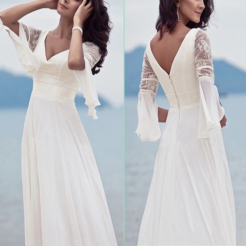 white summer dress sleeves