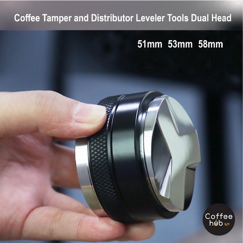 (Ready Stock)Espresso Coffee Tamper and Distributor Leveler Tools Dual