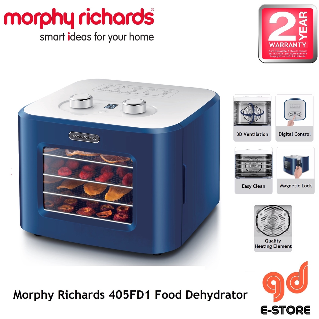 Morphy Richards 405FD1 Food Dehydrator| Dried Fruit Dried Meat Dried Vegetable  Healthy Snack | Pet Food| Malaysia Plug