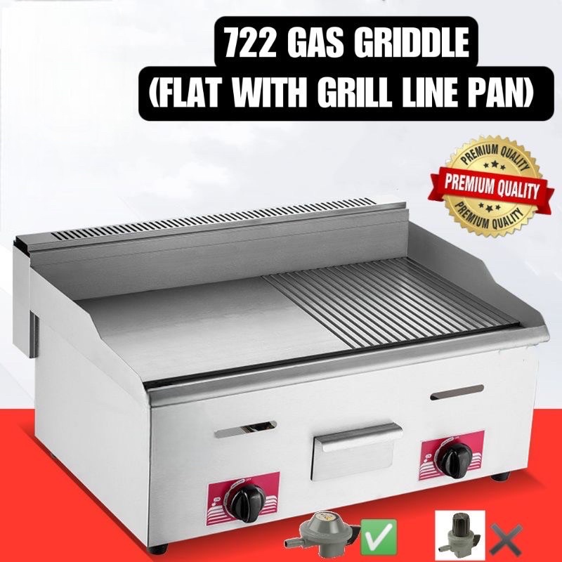 High Quality Commercial Gas Griddle burger stove ikan Bakar grill pan tepayaki pan mutabak