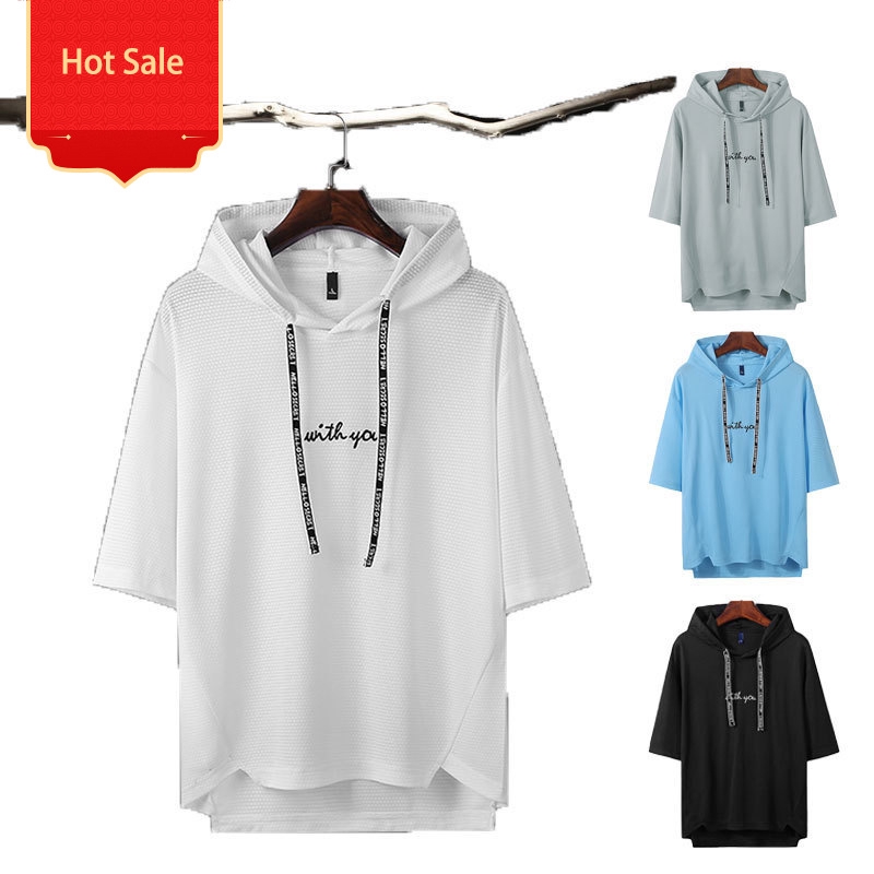 half hoodie t shirt