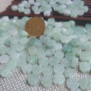 Natural Burmese Jade A Goods Four-Leaf Clover Cross Flower Lucky Guanyin Buddha Loose Beads DIY Jewelry Accessories