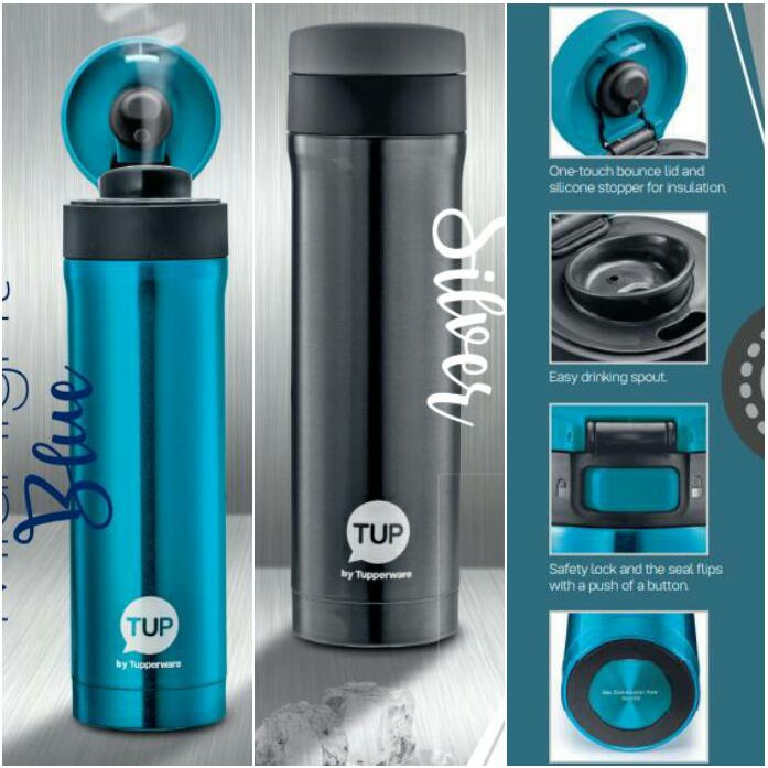 Tuppeware Metallic Flask Hot Water Thermos Termos Air Panas 450ml