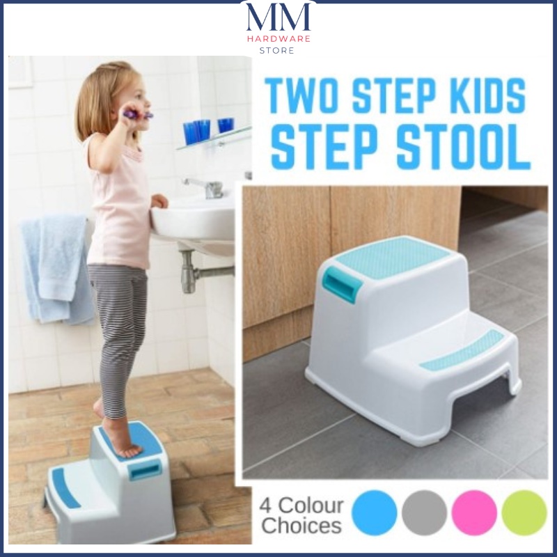 2 Step Kids Stool Ladder Plastic Toddler Stool Toilet Potty Training ...