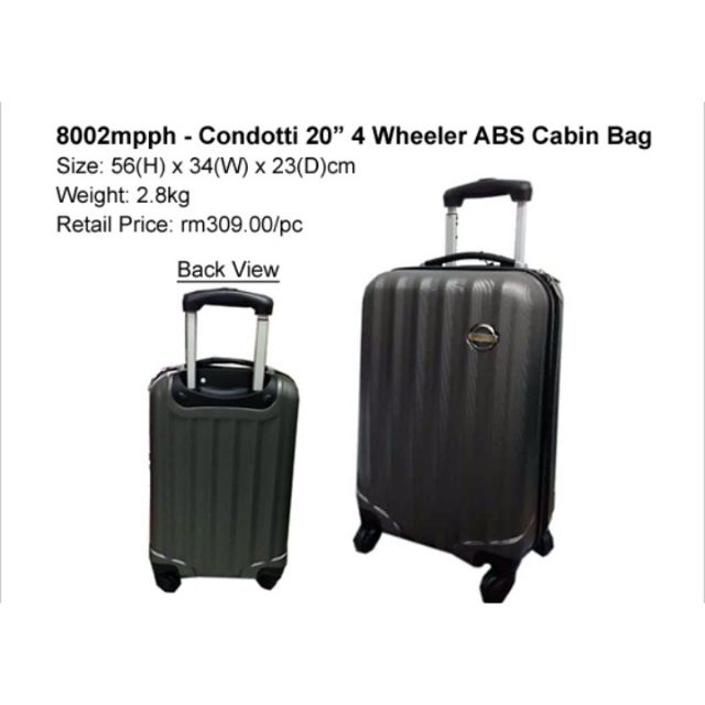 condotti luggage size