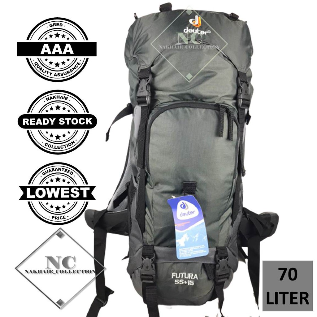 FREE POST 70 LITER HIKING BAG DEUTER FUTURA 70 LITER HIKING BAG MEN'S TRAVEL BAGPACK WATERPROOF OUTDOORR SPORT