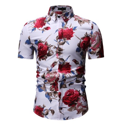  BAJU  KEMEJA LELAKI FLORAL RED FLOWER  Shopee Malaysia