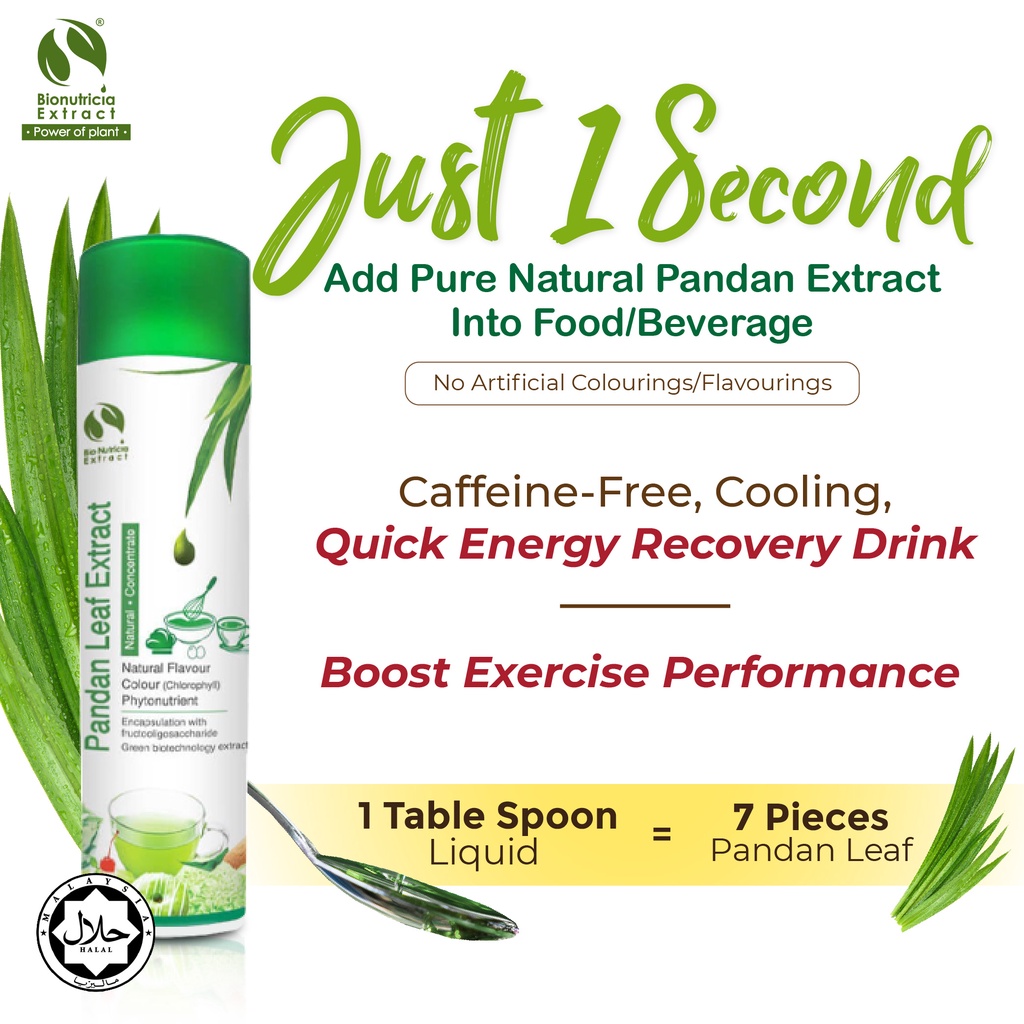 Bionutricia Extract Pure Pandan Leaf Extract Liquid 200g 100 Natural