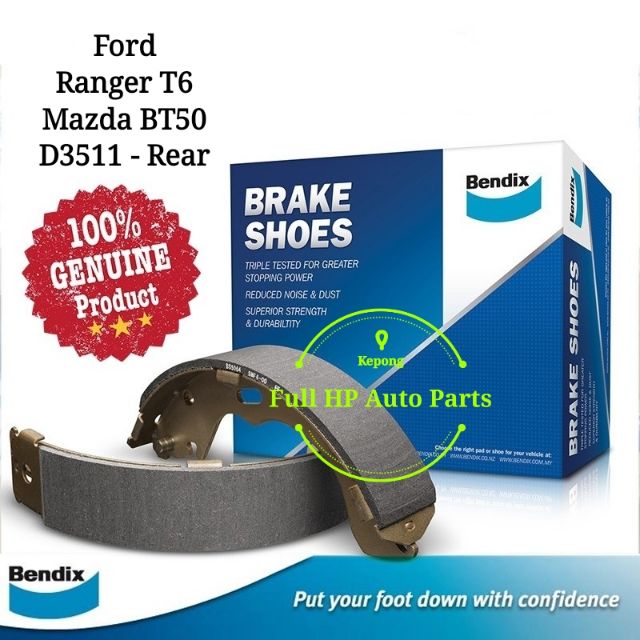 Original Bendix D3511 Rear Brake Shoe Ford Ranger T6/ Mazda BT50