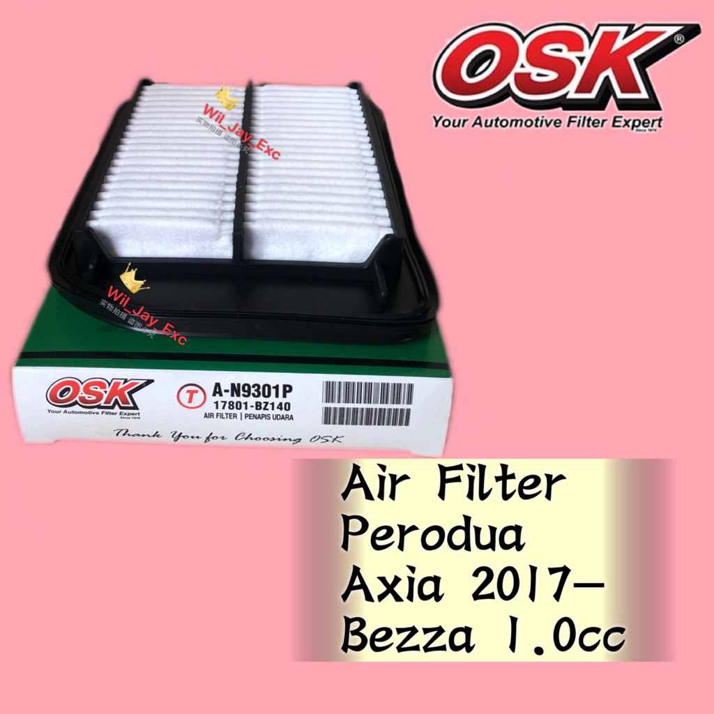 OSK A-N9301P AIR FILTER AXIA 2017,BEZZA 1.0CC  Shopee 