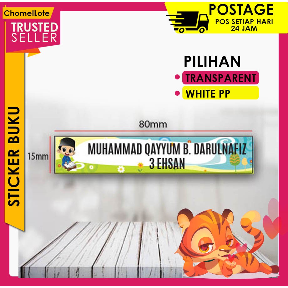 Sticker Buku Sekolah sesuai untuk nama panjang | Shopee ...