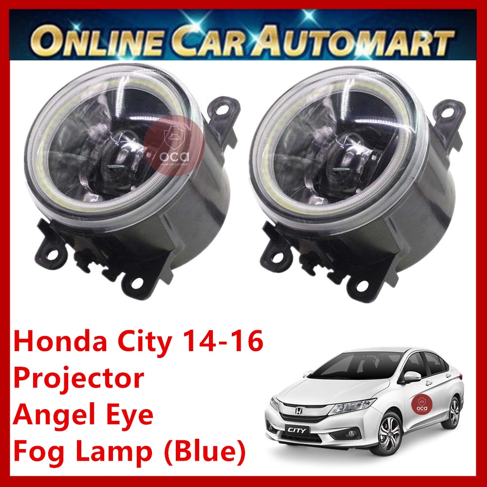 LED Honda City 2014-2016 Car OEM Replacement Fog Lamp/Fog Light 2pcs (Projector Angel Eue Blue)