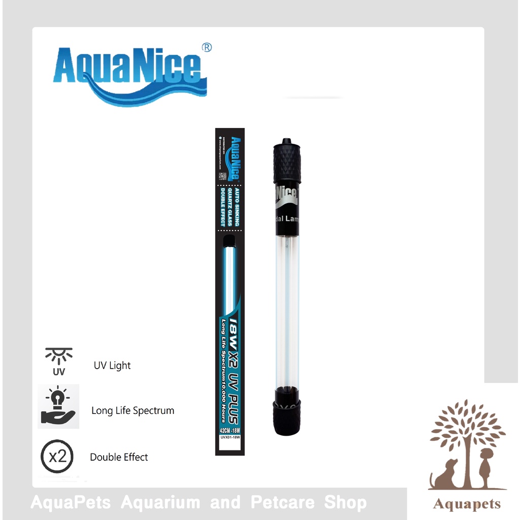 AquaNice X2 Self Sinking Submersible UV Light Koi Fish Pond UVC