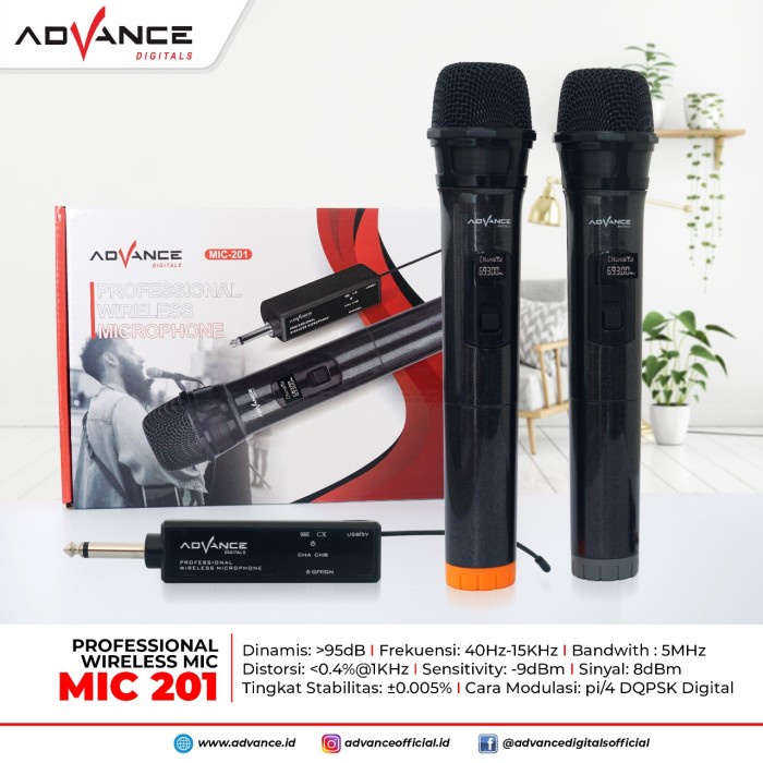 Cordless MIC/2M WIRELESS MIC/KARAOKE MIC/ADVANCE MIC201/DOUBLE ADVANCE MIC201 MIC Shopee Malaysia