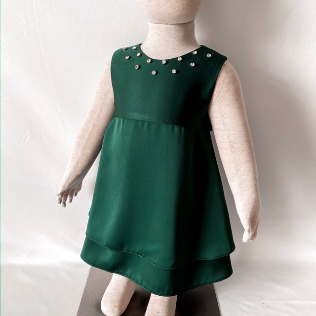 emerald green baby dress