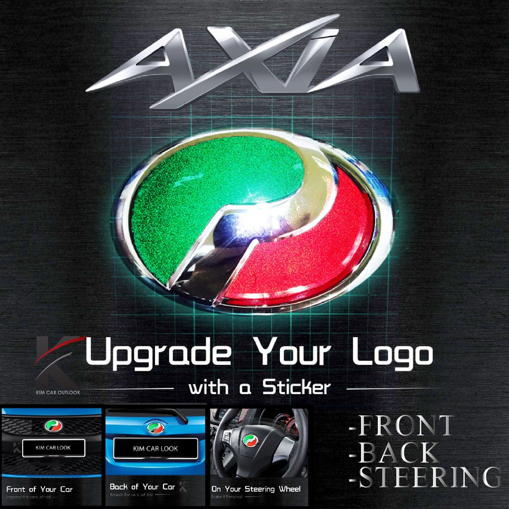 AXIA PERODUA LOGO STICKER REFLECTIVE WITH STEERING (3M 