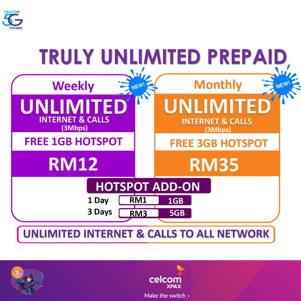 Unlimited Internet Call Celcom Prepaid Shopee Malaysia