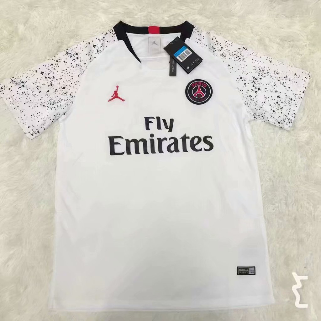psg jordan white jersey