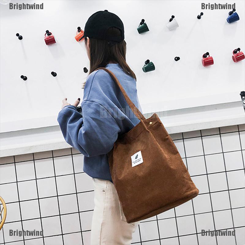 korean style corduroy tote bag