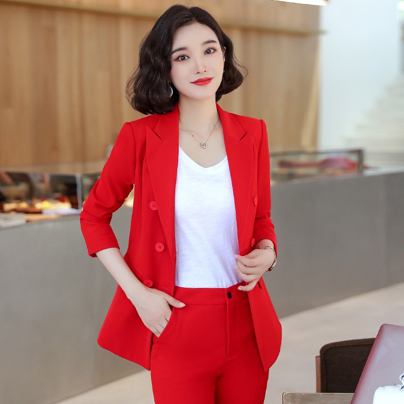 red professional dress