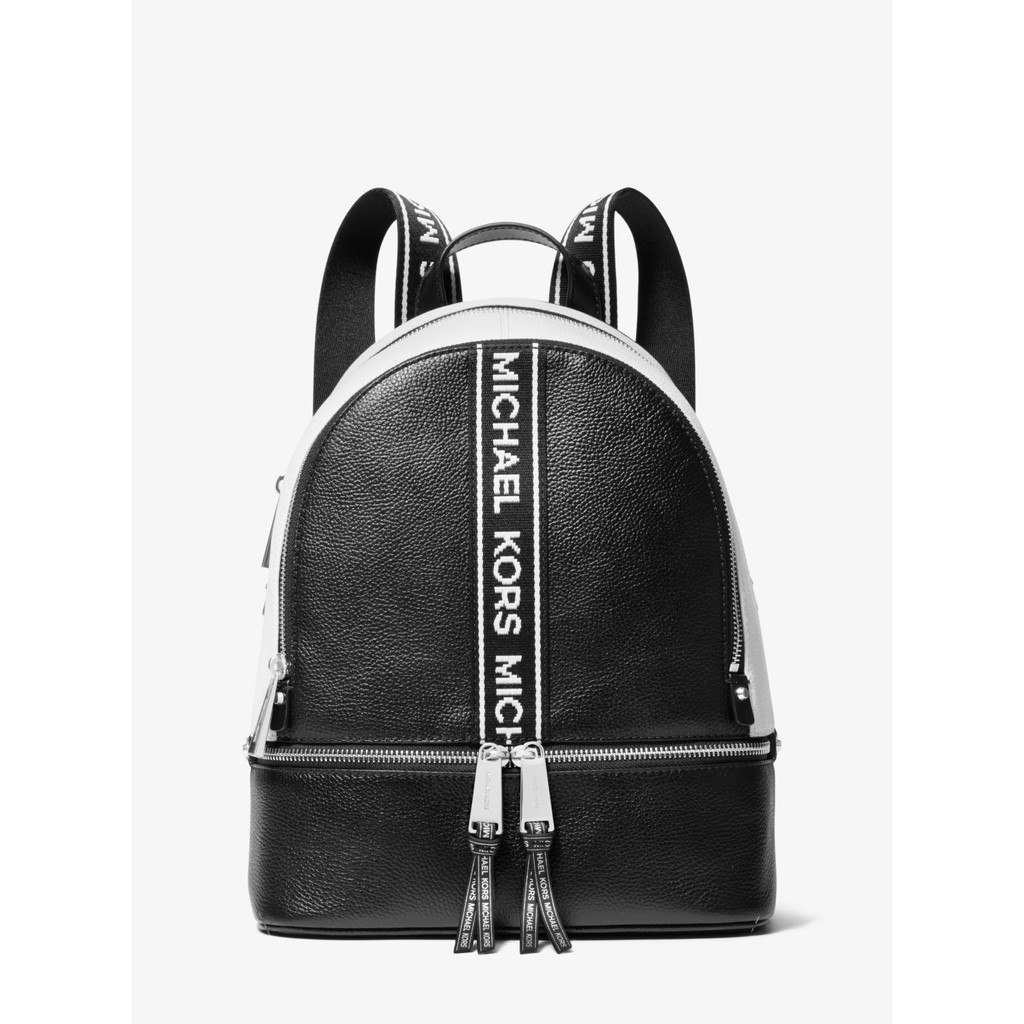 michael kors rhea medium logo tape backpack