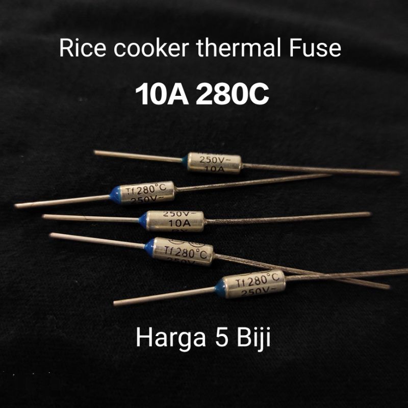 5 biji 10A 280C 250V Rice Cooker Thermal Fuse thermofuse periuk nasi