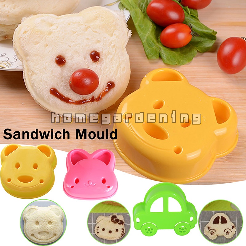 Breakfast Bear Sandwich Mold Bread Biscuit Embosser Cake Rabbit Car Shaped DIY Making Cookie Cutter Baking Tool