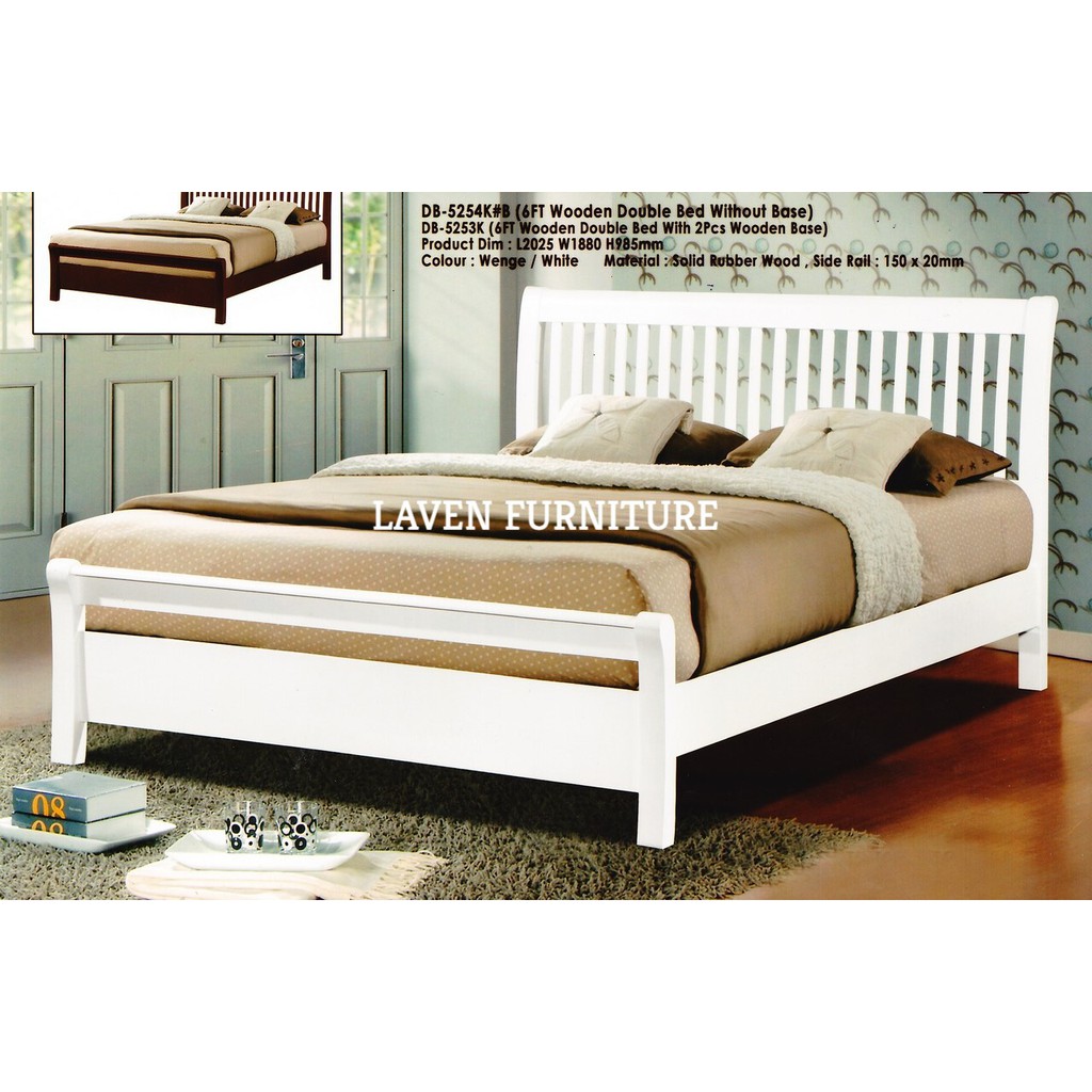 Wooden Queen Bed EXCLUDED MATTRESS For Kuching Samarahan SARAWAK 