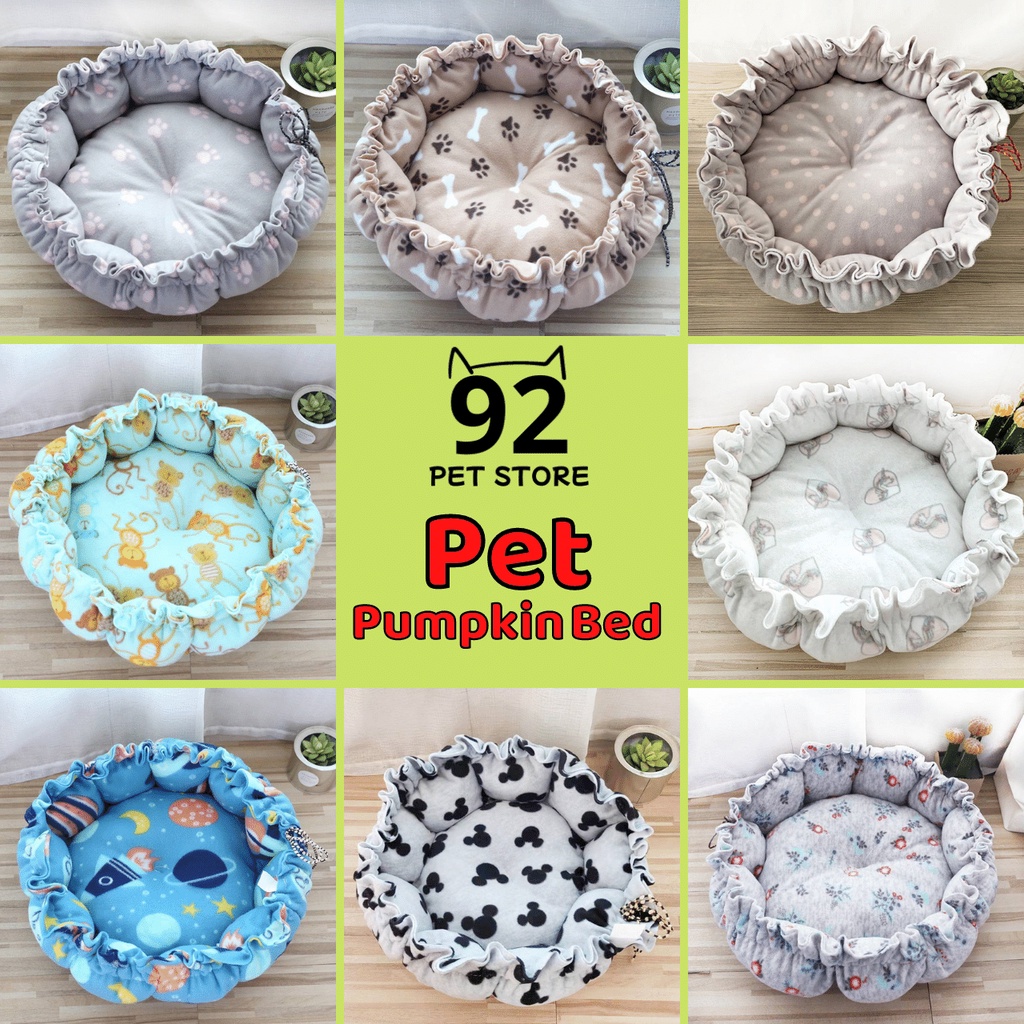 Pet Pumpkin Bed Comfy & Soft 50cm Kennel House Cute Mat Washable Katil Kucing Tempat Tidur Anjing Lembut❗READY STOCK❗