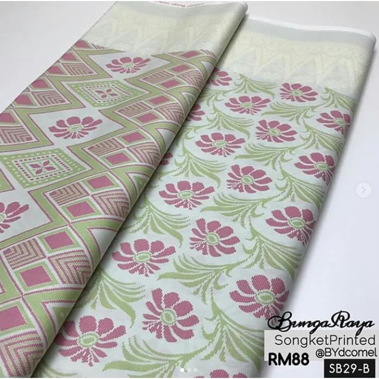  Kain  Pasang  Songket Printed  100 Cotton Shopee Malaysia