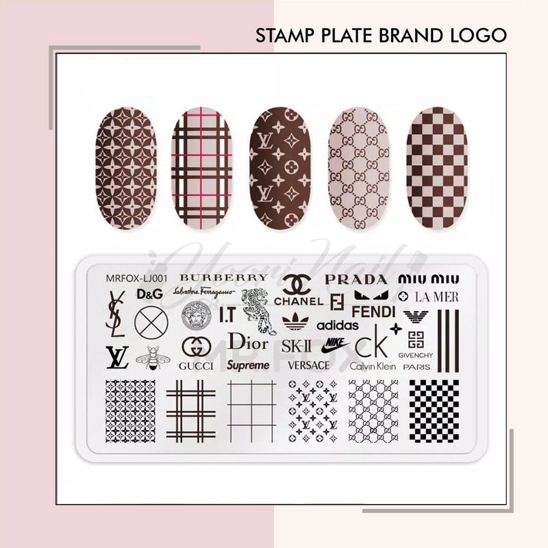 Stamp plate brand logo nail art lv stamping plate branded nail template |  Shopee Malaysia