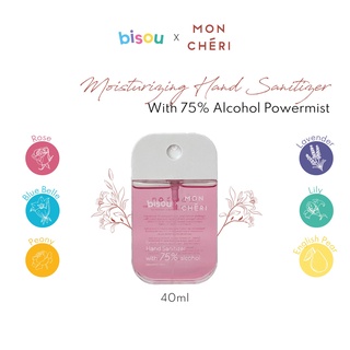 BISOU X MON CHERI 40ml Gentle Moisturizing Hand Sanitizer 75% Alcohol Powermist Pocket Sanitizer Scented Refillable
