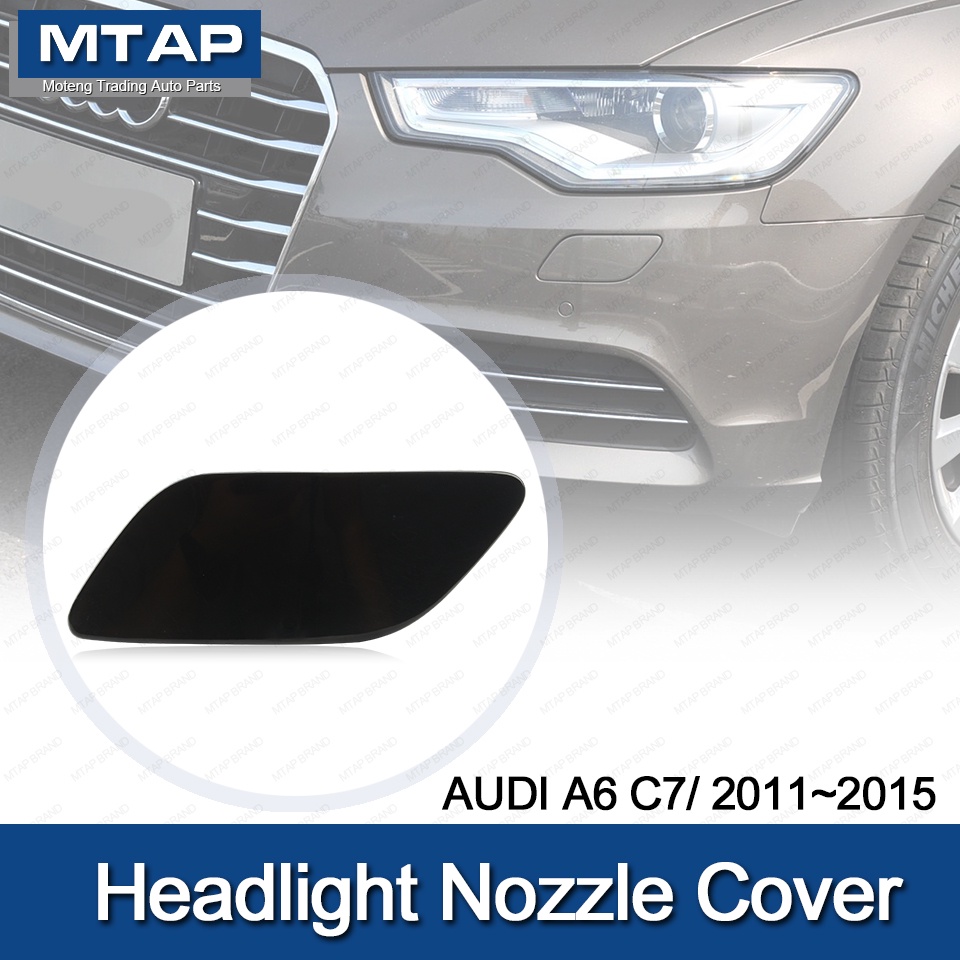 NEW FRONT HEADLIGHT WASHER COVER CAP FOR PAINTING PAIR FOR AUDI A6 C6 2004-2008