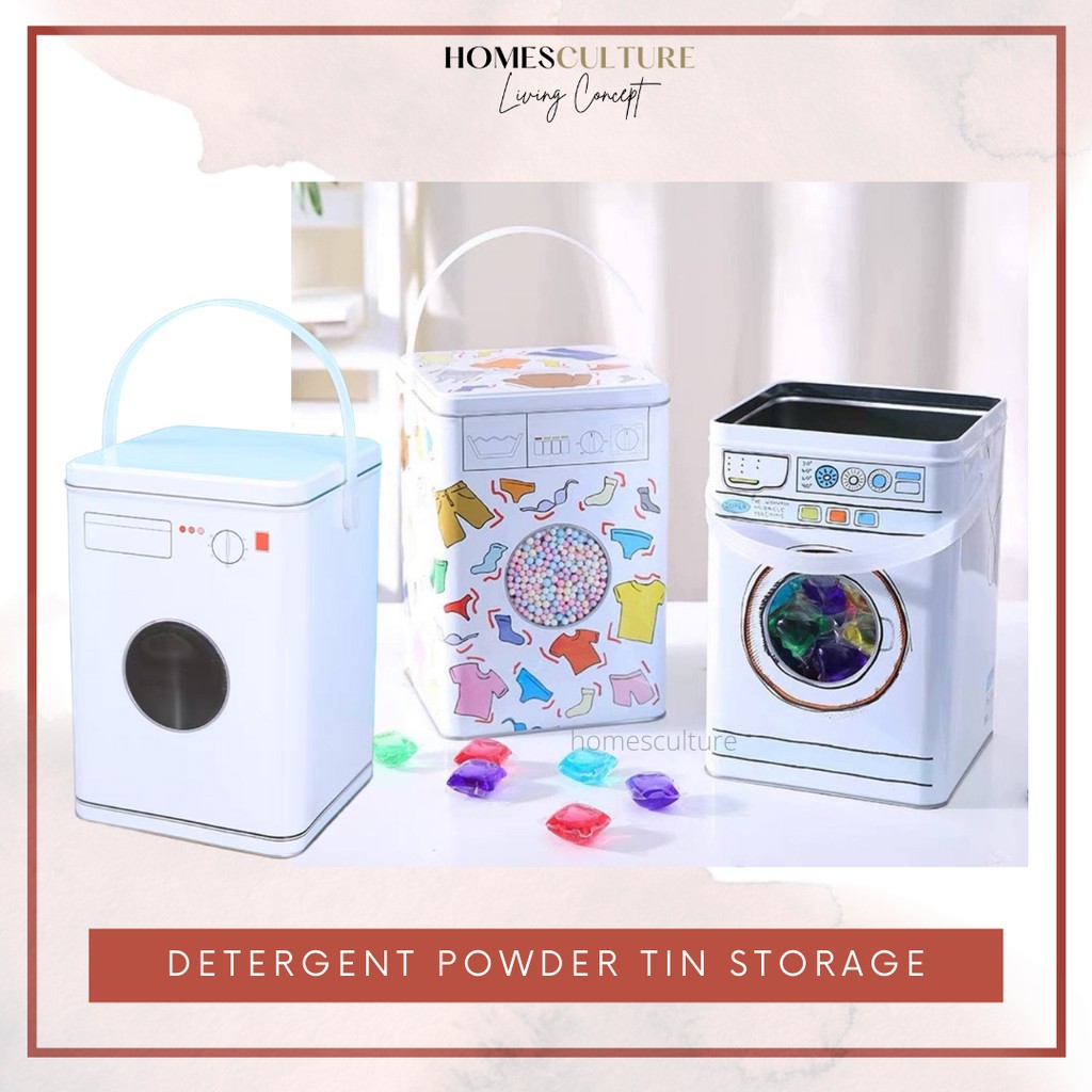 Laundry Detergent Powder Tin Storage I Detergent Tin Canister Shopee