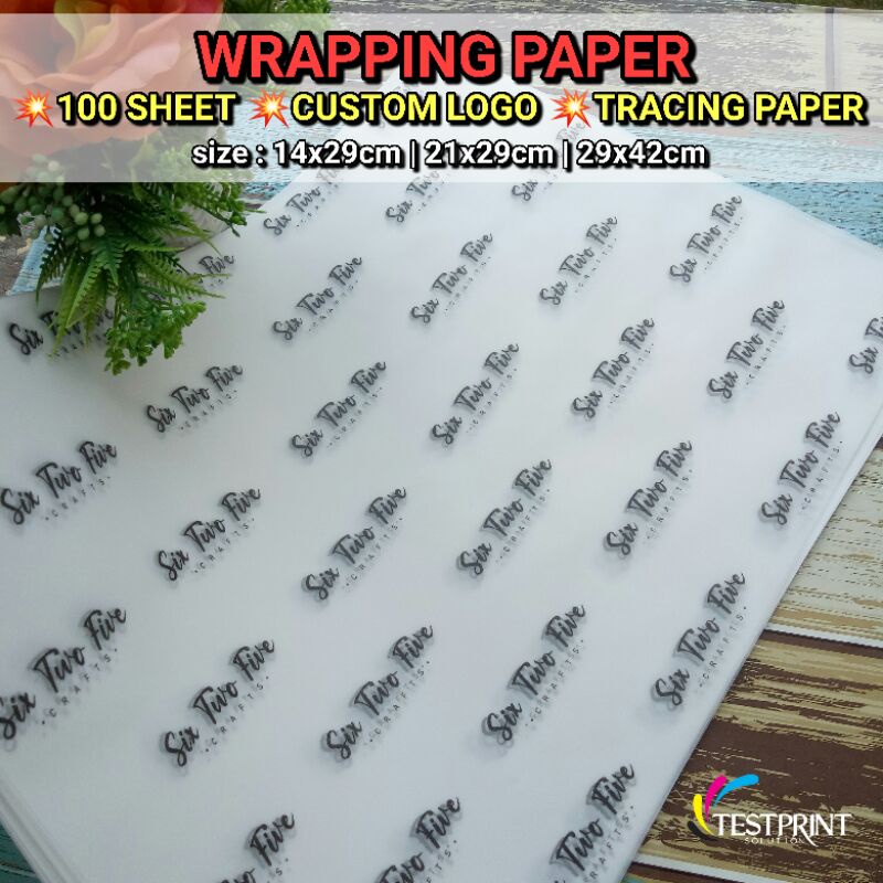 100pcs wrapping paper printing/tracing paper/wrappinggift Shopee Malaysia