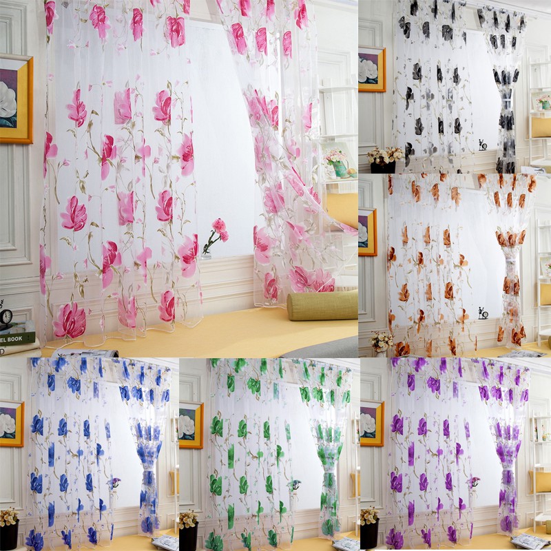 Curtain Modern Floral Shadow Blackout Bedroom Lving Room