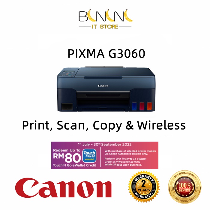 Canon Pixma G3060 Easy Refillable Ink Tank Wireless All In One Printer For High Volume