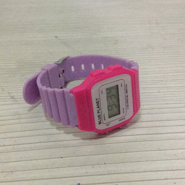 blue planet lcd digital watch